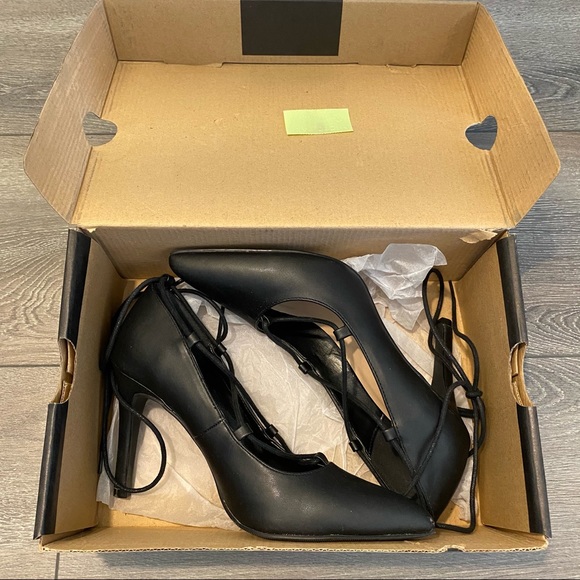 Lechateau black lace up heels - Picture 5 of 8